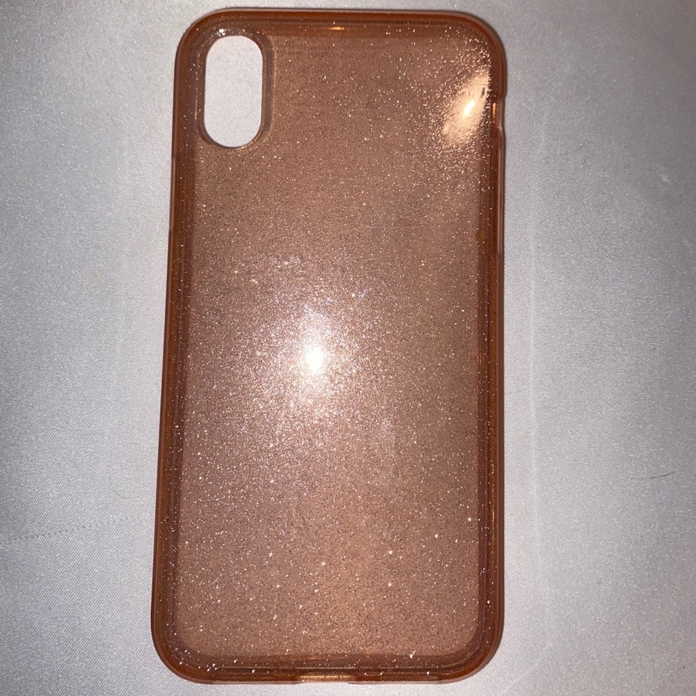 Light pink/clear sparkly IPhone XS phone case!